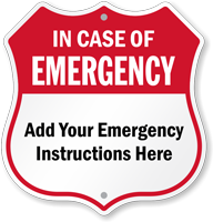 Custom Emergency 911 Phone Shield Sign