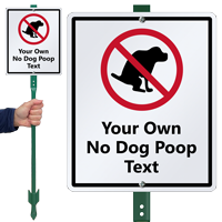 Personalized No Dog Poop Sign & Stake Kit