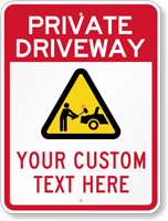 Custom Private Driveway Unauthorized Cars Crushed Sign