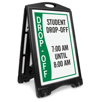 Custom Student Drop-Off Timings Sidewalk Sign Insert