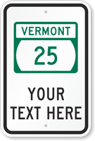 Custom Vermont Highway Sign