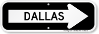 Dallas City Traffic Direction Sign