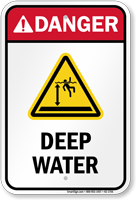 Danger Deep Water Safety Sign