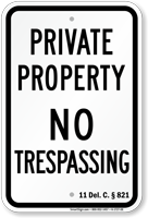 Delaware No Trespassing Sign