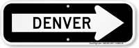 Denver City Traffic Direction Sign