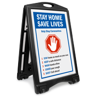BigBoss Stay Home Save Lives Sidewalk Sign