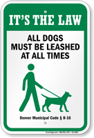 Dog Leash Sign For Colorado