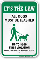 Dog Leash Sign For Indiana