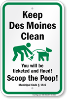 Dog Poop Sign For Iowa