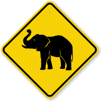 Elephant Crossing Warning Sign