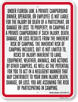 Flordia Liability Campground Sign