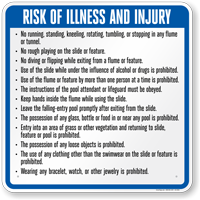 Georgia Risk Of Injury Waterslide Rules Sign