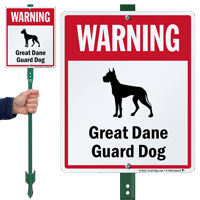 Warning Great Dane Guard Dog LawnBoss™ Signs