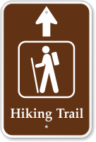 Hiking Trail Up Arrow Campground Sign with Graphic