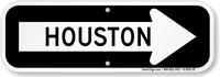 Houston City Traffic Direction Sign