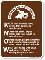 How To Be Safe Around Animals Campground Sign