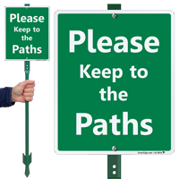 Please Keep To The Paths Lawnboss Sign Kit