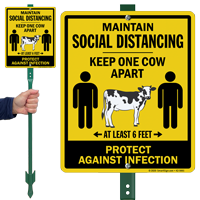 Maintain Social Distancing LawnBoss Sign