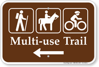 Multi Use Trail Left Arrow Campground Sign