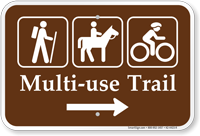 Multi Use Trail Right Arrow Campground Sign