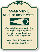 Warning Neighborhood Custom Sign