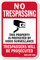 Nevada Trespassers Will Be Prosecuted Sign