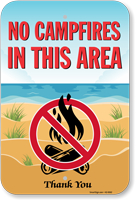 No Campfires In This Area Sign