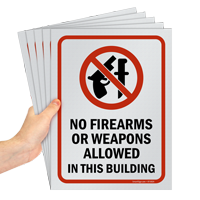 No Firearms or Weapons Allowed Sign Pack