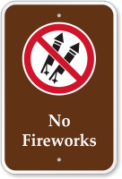 No Fireworks with Graphic Campground Sign