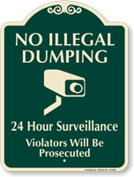 No Illegal Dumping Video Surveillance Sign