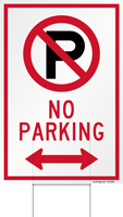 No Parking with Bidirectional Arrow