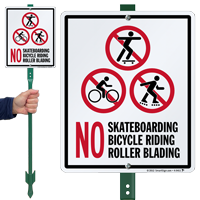 No Skateboarding No Bicycle Riding Roller Blading Sign