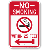 No Smoking Within 25 Feet Sign