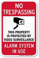 No Trespassing & Video Surveillance Sign (with Graphic)