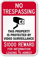 $1000 Reward For Information Leading To Arrest Sign
