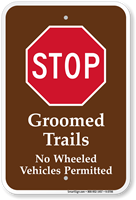 Groomed Trails Stop Campground Sign