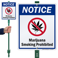 Notice Marijuana Smoking Prohibited LawnBoss Sign