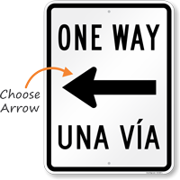One Way Una Via  with Arrow