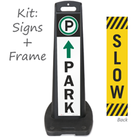 Park And Slow Double Sided Lotboss Portable Sign Kit