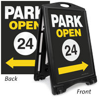 Park Open 24 2 Sided Portable Sidewalk Sign Kit