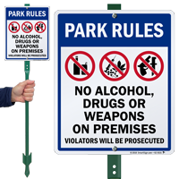 Park Rules Violators Will Be Prosecuted LawnBoss Sign