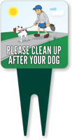 Please Clean Up After Your Dog Yard Stake Sign