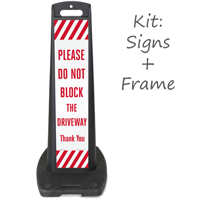 Please Do Not Block Driveway LotBoss Portable Sign Kit