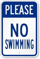 No Swimming Sign