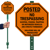 Posted Violators Will Be Prosecuted LawnBoss Sign