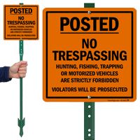 Posted Violators Will Be Prosecuted LawnBoss Sign