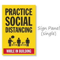 Practice Social Distancing While in Building BigBoss A-Frame Portable Sidewalk Sign