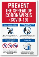 Prevent the Spread Wash Hands Cover Your Cough Sign