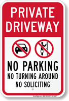 Private Driveway No Parking Sign