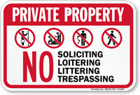 Private Property No Soliciting Sign